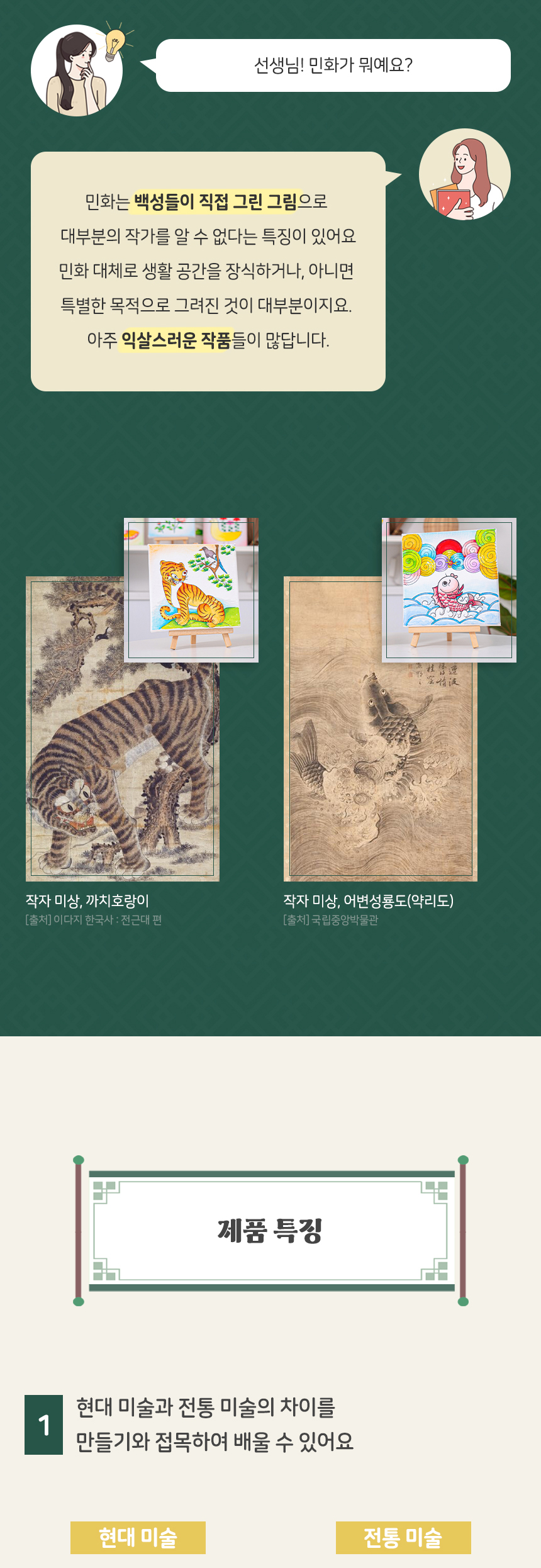 민화 캔버스액자